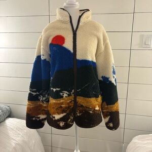 Original Use Cream and Orange Fleece Jacket